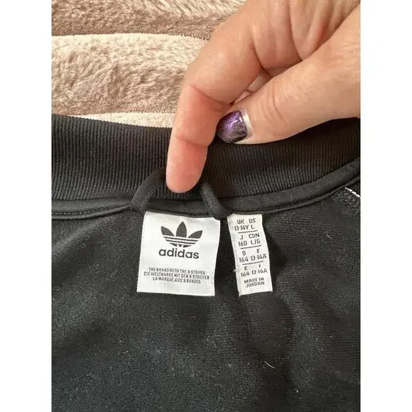 Adidas Black Track Jacket with White Stripes - Picture 4 of 6